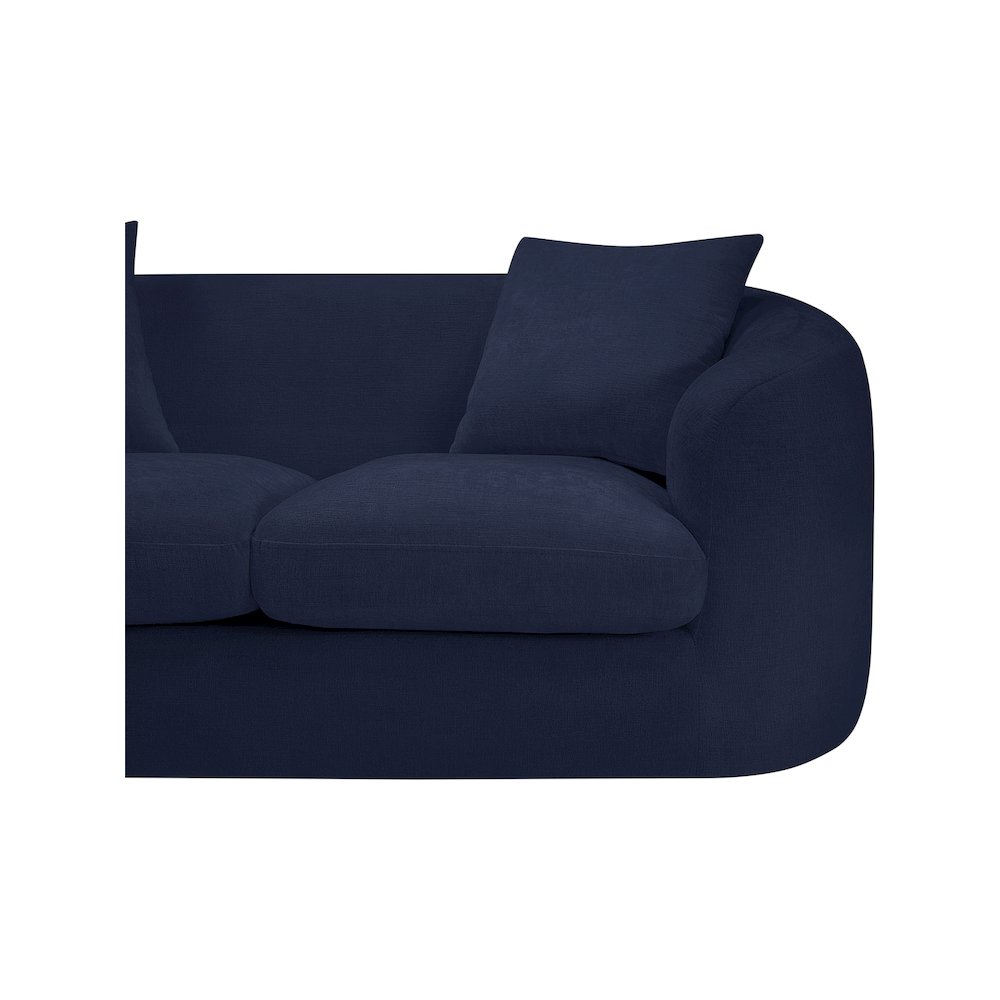 Penelope Navy Chenille Fabric Loveseat