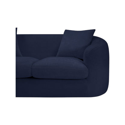 Penelope Navy Chenille Fabric Loveseat