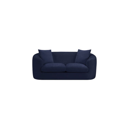 Penelope Navy Chenille Fabric Loveseat