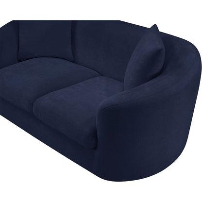 Penelope Navy Chenille Fabric Loveseat