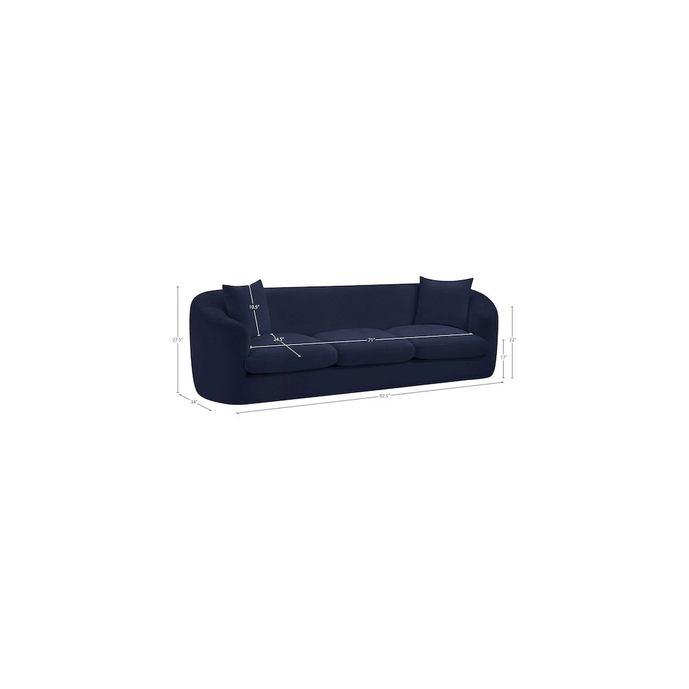 Penelope Navy Chenille Fabric Sofa