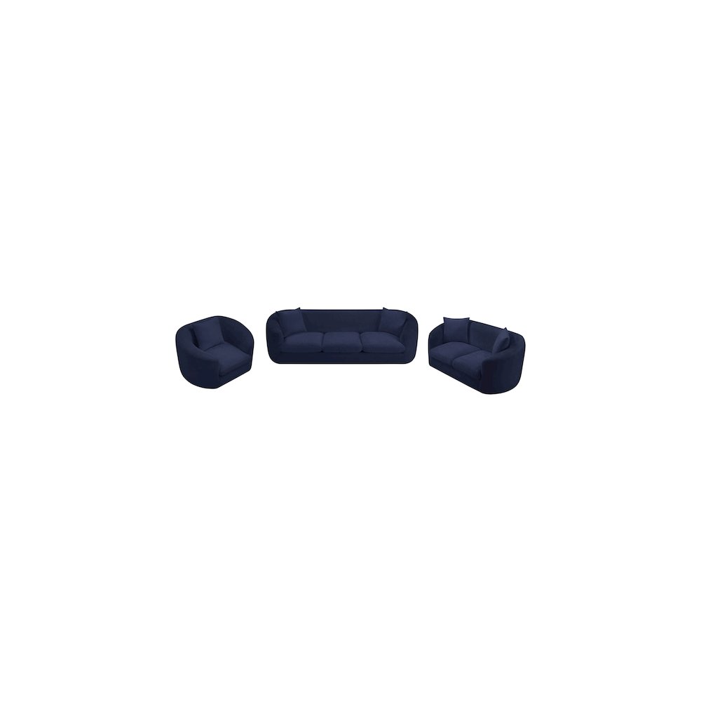 Penelope Navy Chenille Fabric Sofa