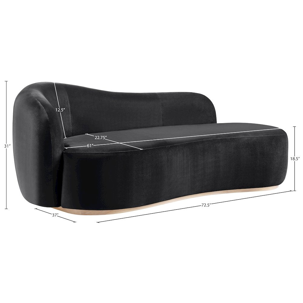 Gustavo Black Velvet Upholstered Chaise