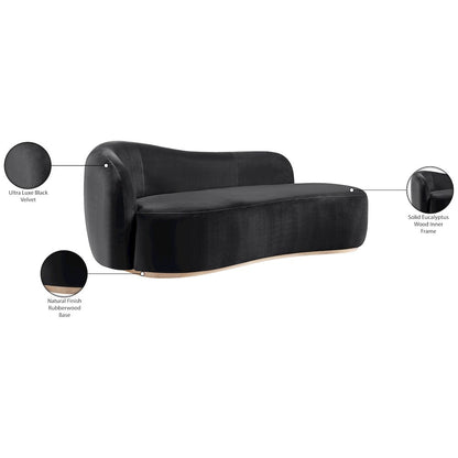 Gustavo Black Velvet Upholstered Chaise