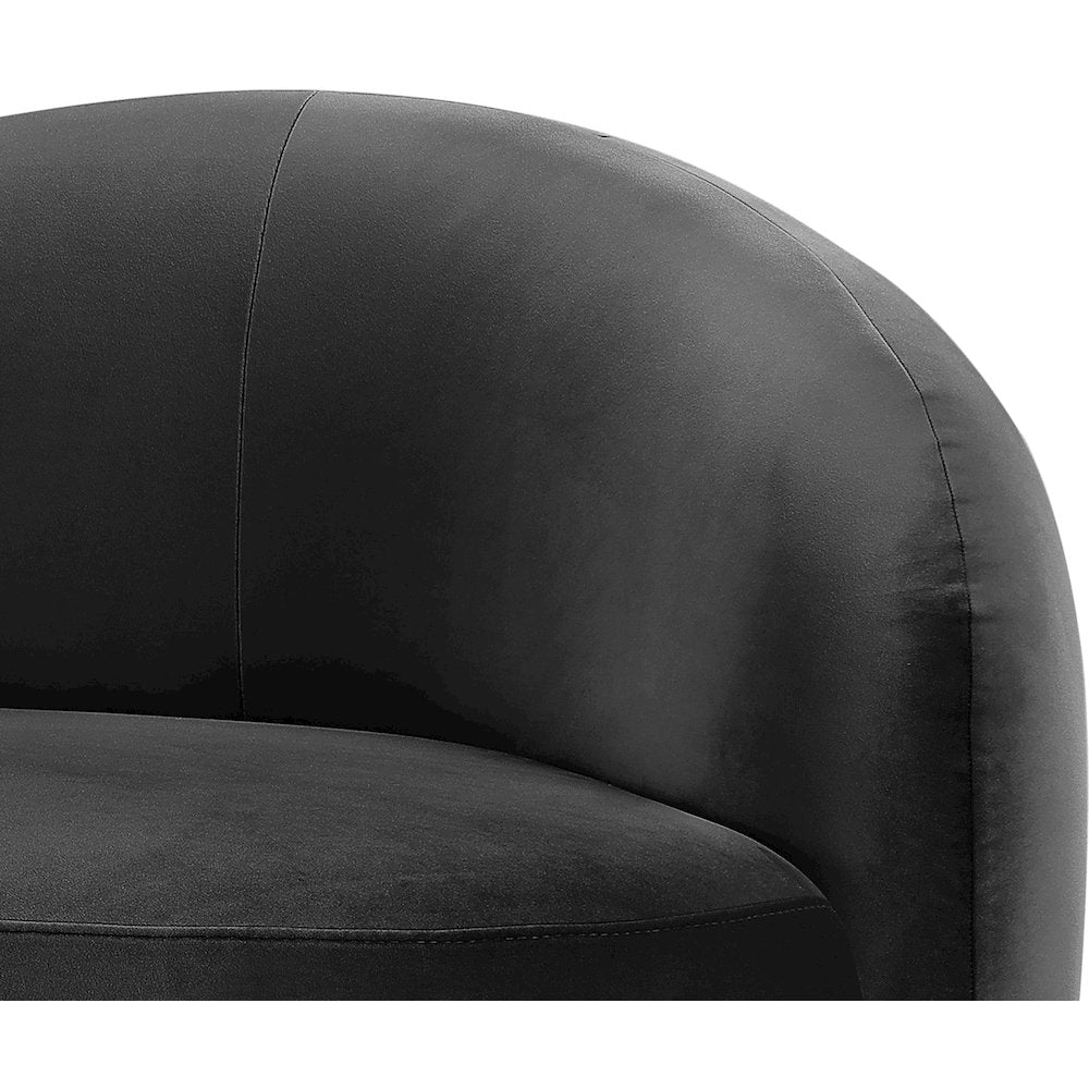 Gustavo 72.5" Black Velvet Upholstered Loveseat