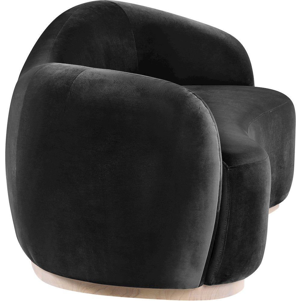 Gustavo 92.5" Black Velvet Upholstered Sofa