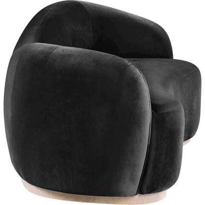 Gustavo 92.5" Black Velvet Upholstered Sofa