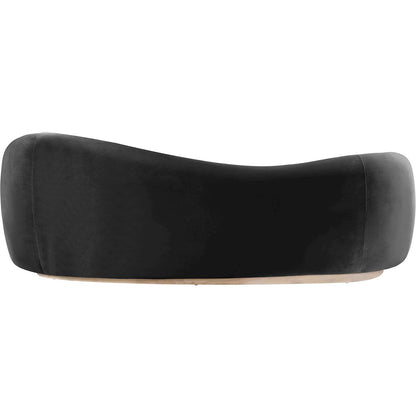 Gustavo 92.5" Black Velvet Upholstered Sofa