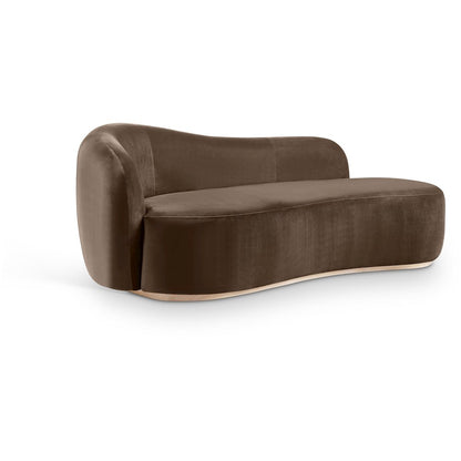 Gustavo Brown Velvet Upholstered Chaise