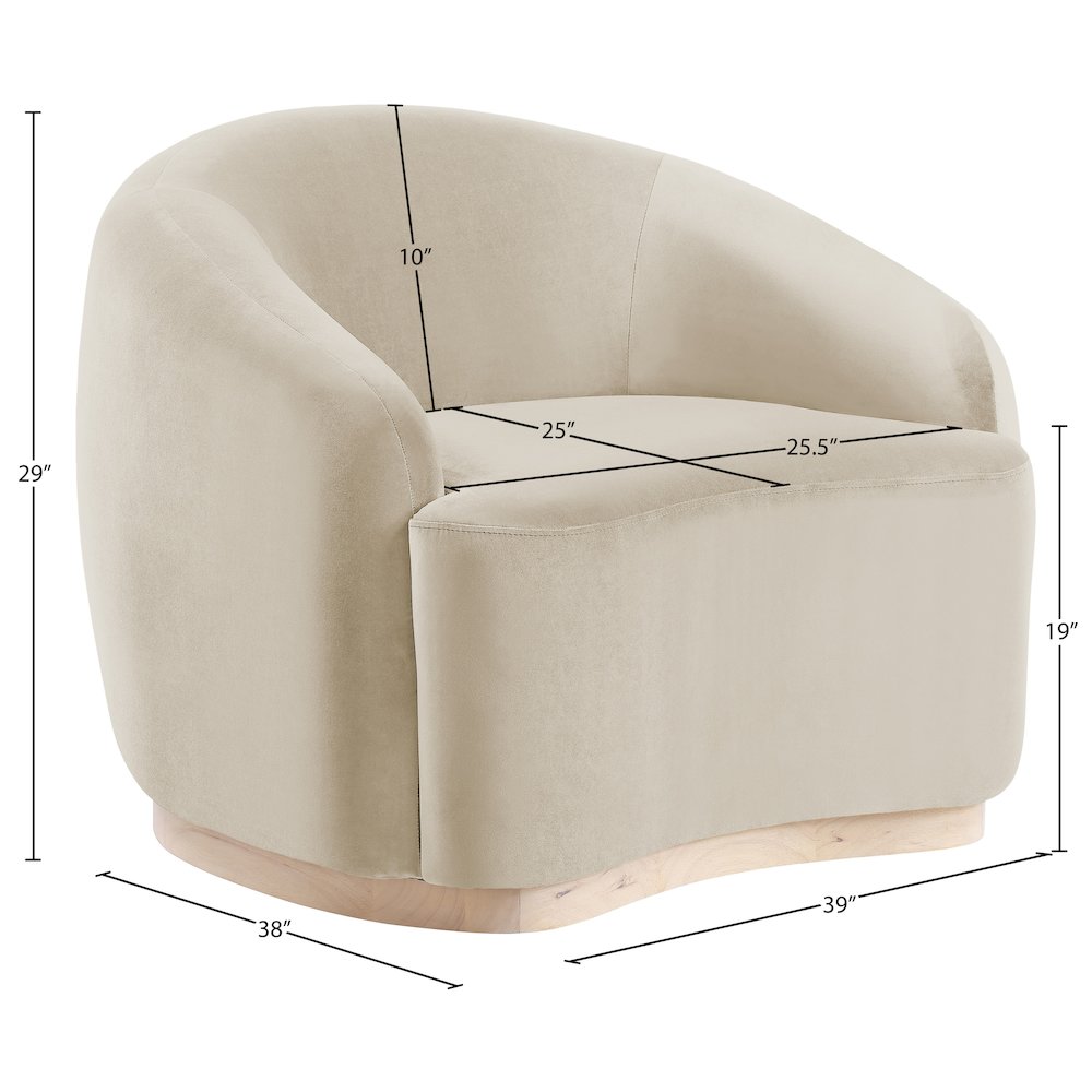 Gustavo Cream Velvet Upholstered Chair