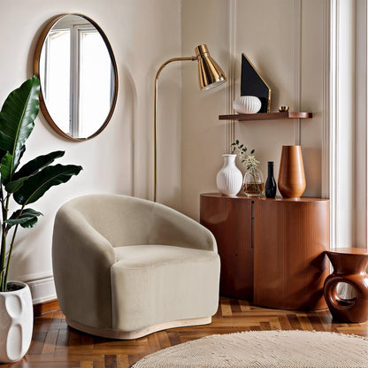 Gustavo Cream Velvet Upholstered Chair