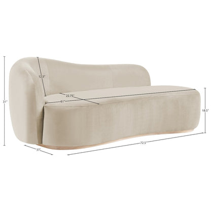 Gustavo Cream Velvet Upholstered Chaise