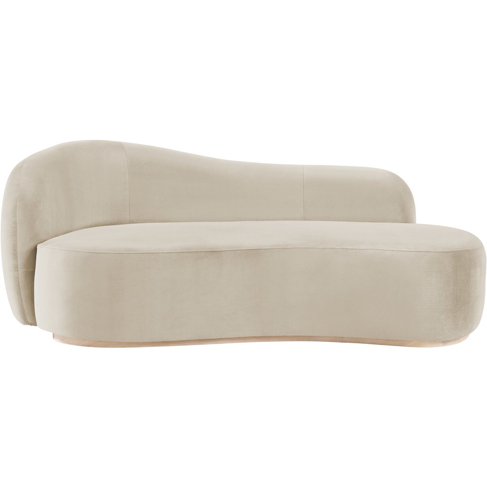 Gustavo Cream Velvet Upholstered Chaise
