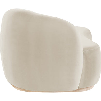 Gustavo Cream Velvet Upholstered Chaise