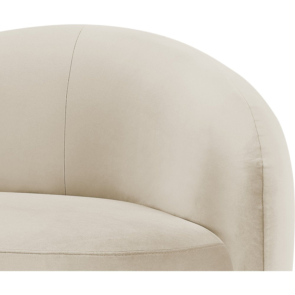 Gustavo Cream Velvet Upholstered Chaise