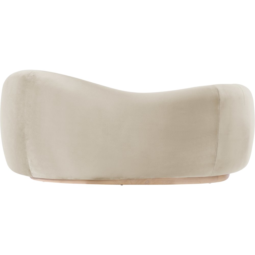 Gustavo 72.5" Cream Velvet Upholstered Loveseat