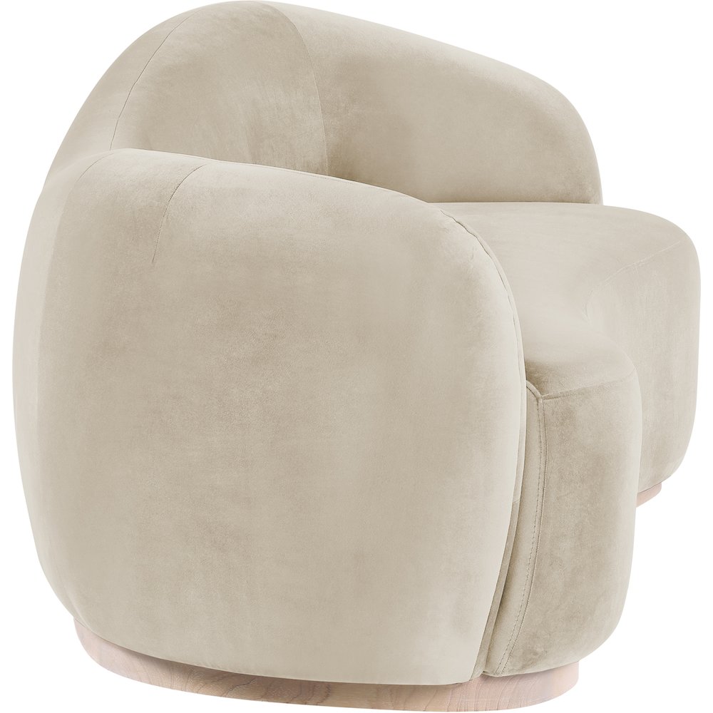 Gustavo 92.5" Cream Velvet Upholstered Sofa