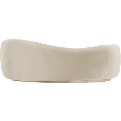 Gustavo 92.5" Cream Velvet Upholstered Sofa