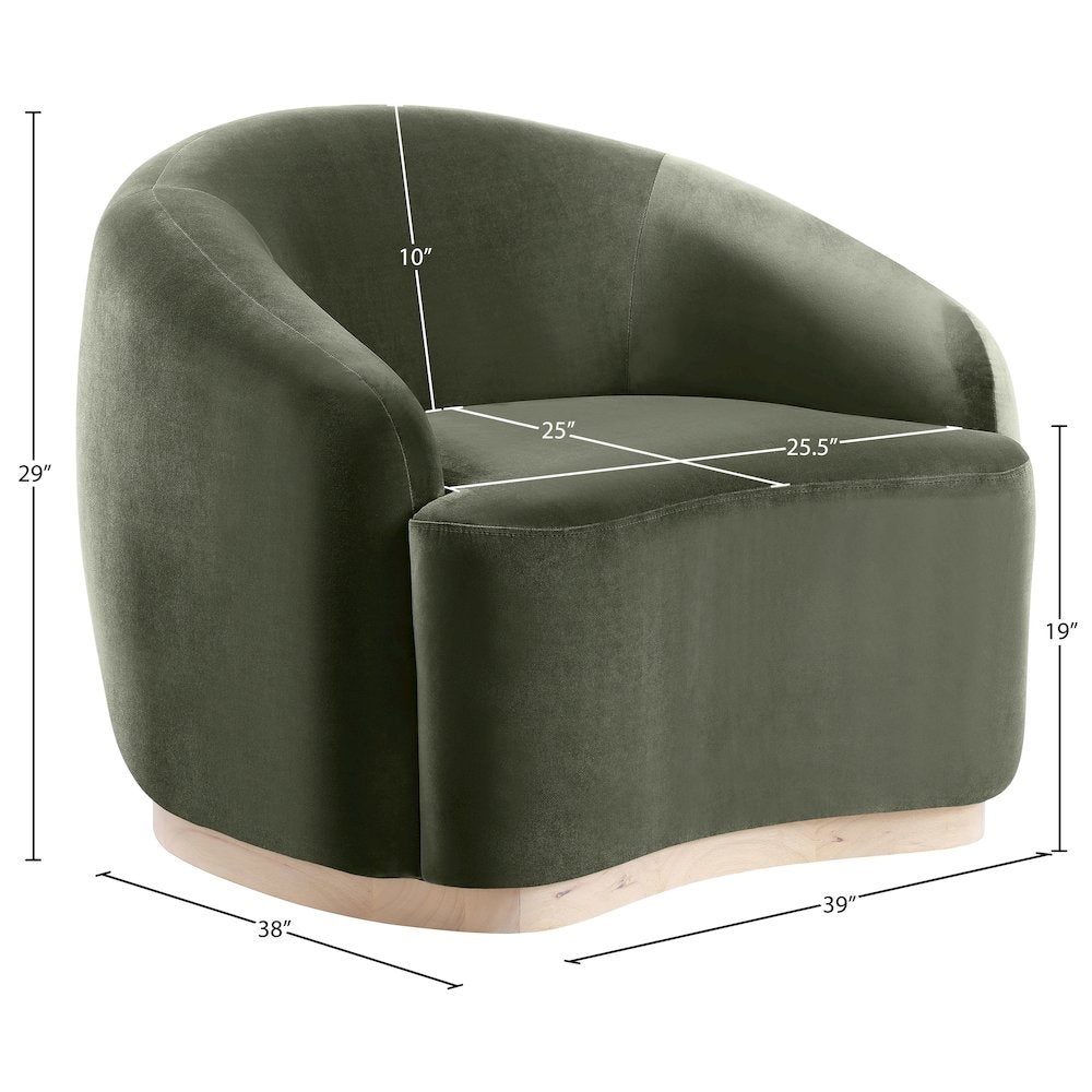 Gustavo Green Velvet Upholstered Chair