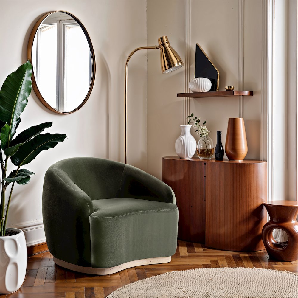 Gustavo Green Velvet Upholstered Chair