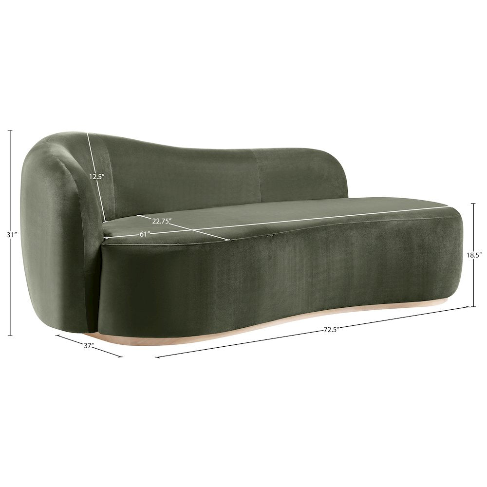 Gustavo Green Velvet Upholstered Chaise