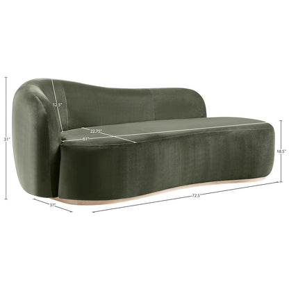 Gustavo Green Velvet Upholstered Chaise
