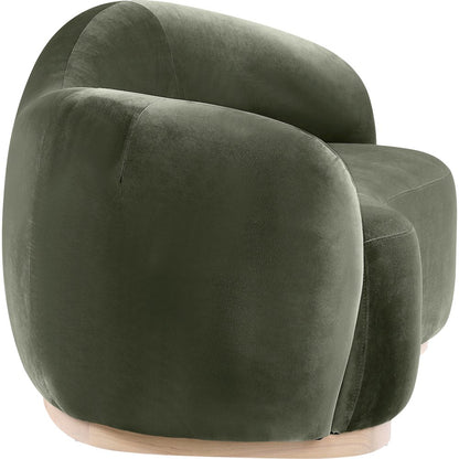 Gustavo 72.5" Green Velvet Upholstered Loveseat