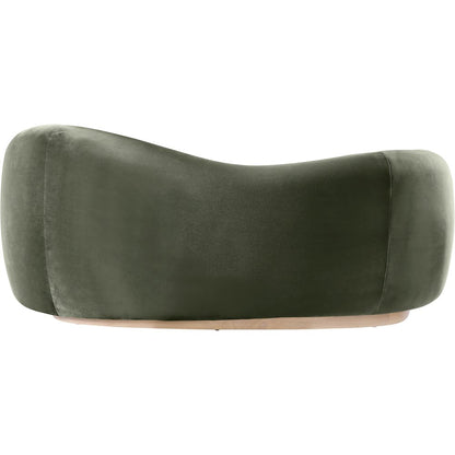 Gustavo 72.5" Green Velvet Upholstered Loveseat