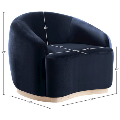 Gustavo Navy Velvet Upholstered Chair