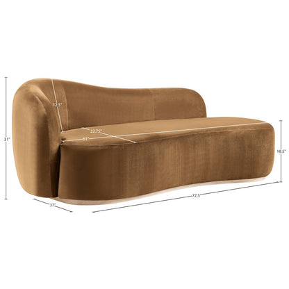 Gustavo Saddle Velvet Upholstered Chaise