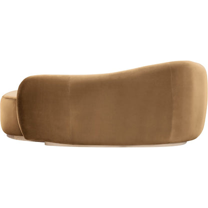 Gustavo Saddle Velvet Upholstered Chaise