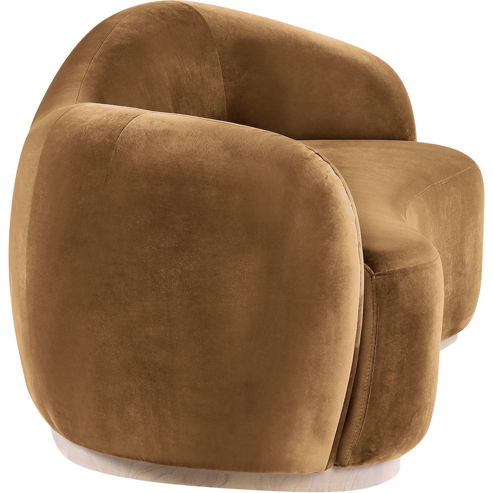 Gustavo 92.5" Saddle Velvet Upholstered Sofa