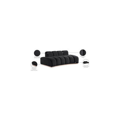 Jace Black Velvet Loveseat