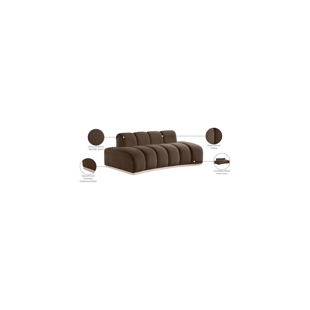 Jace Brown Velvet Loveseat