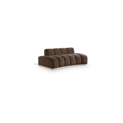 Jace Brown Velvet Loveseat