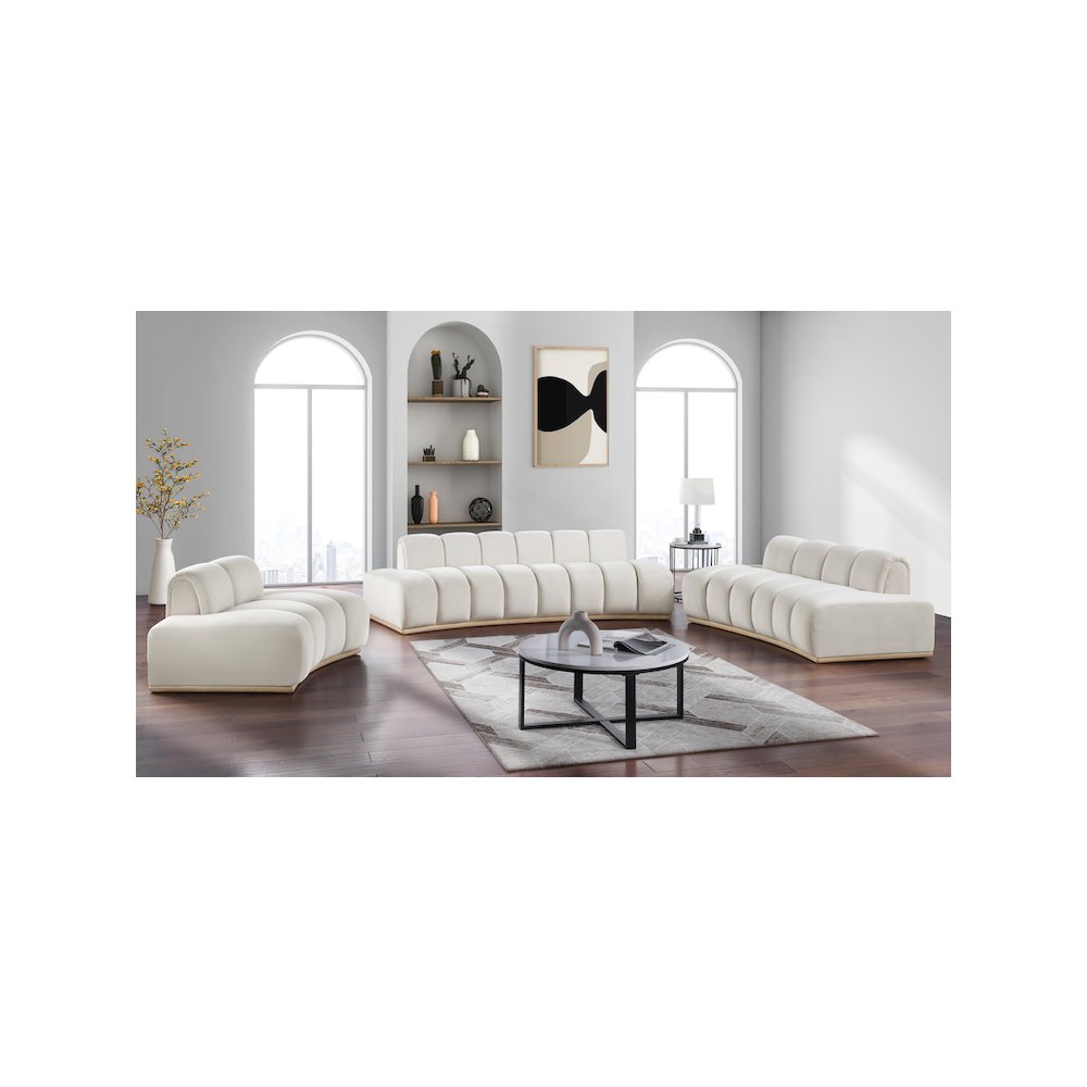 Jace Cream Velvet Loveseat