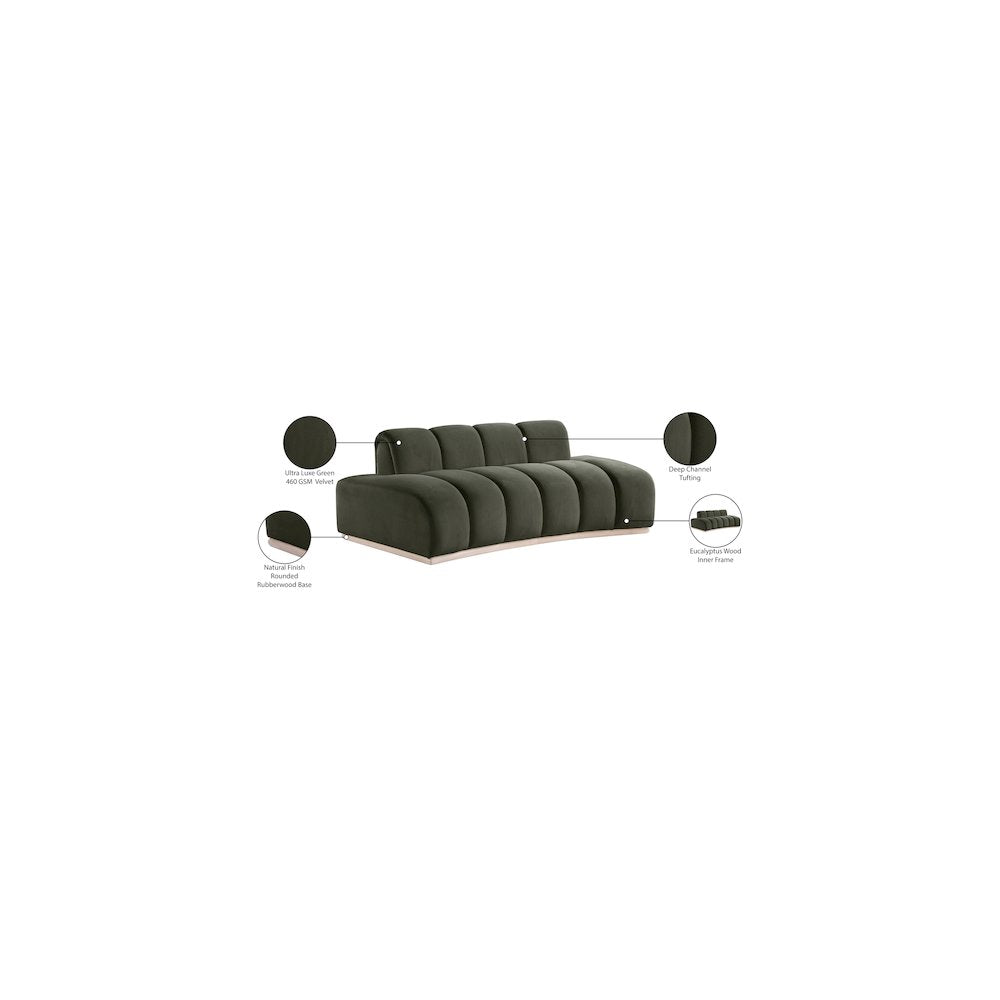 Jace Green Velvet Loveseat
