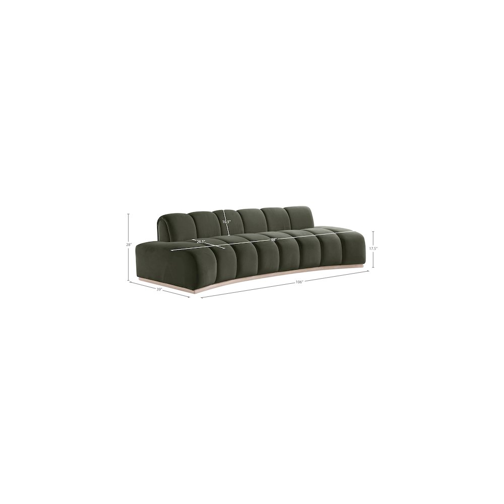 Jace Green Velvet Sofa
