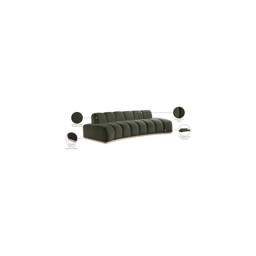 Jace Green Velvet Sofa