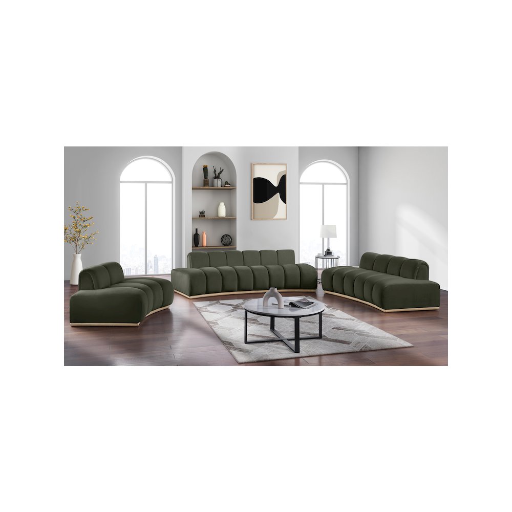 Jace Green Velvet Sofa
