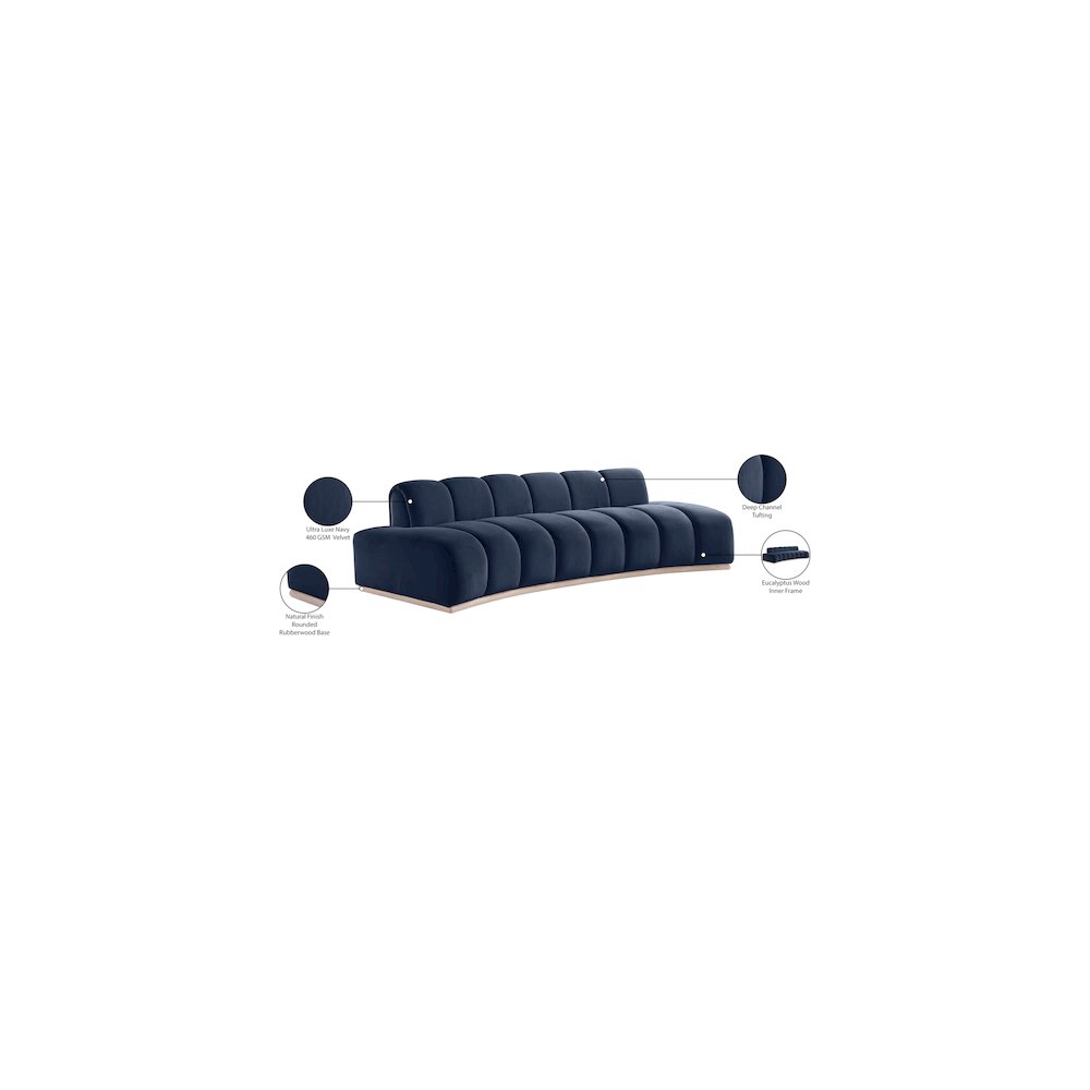 Jace Navy Velvet Sofa