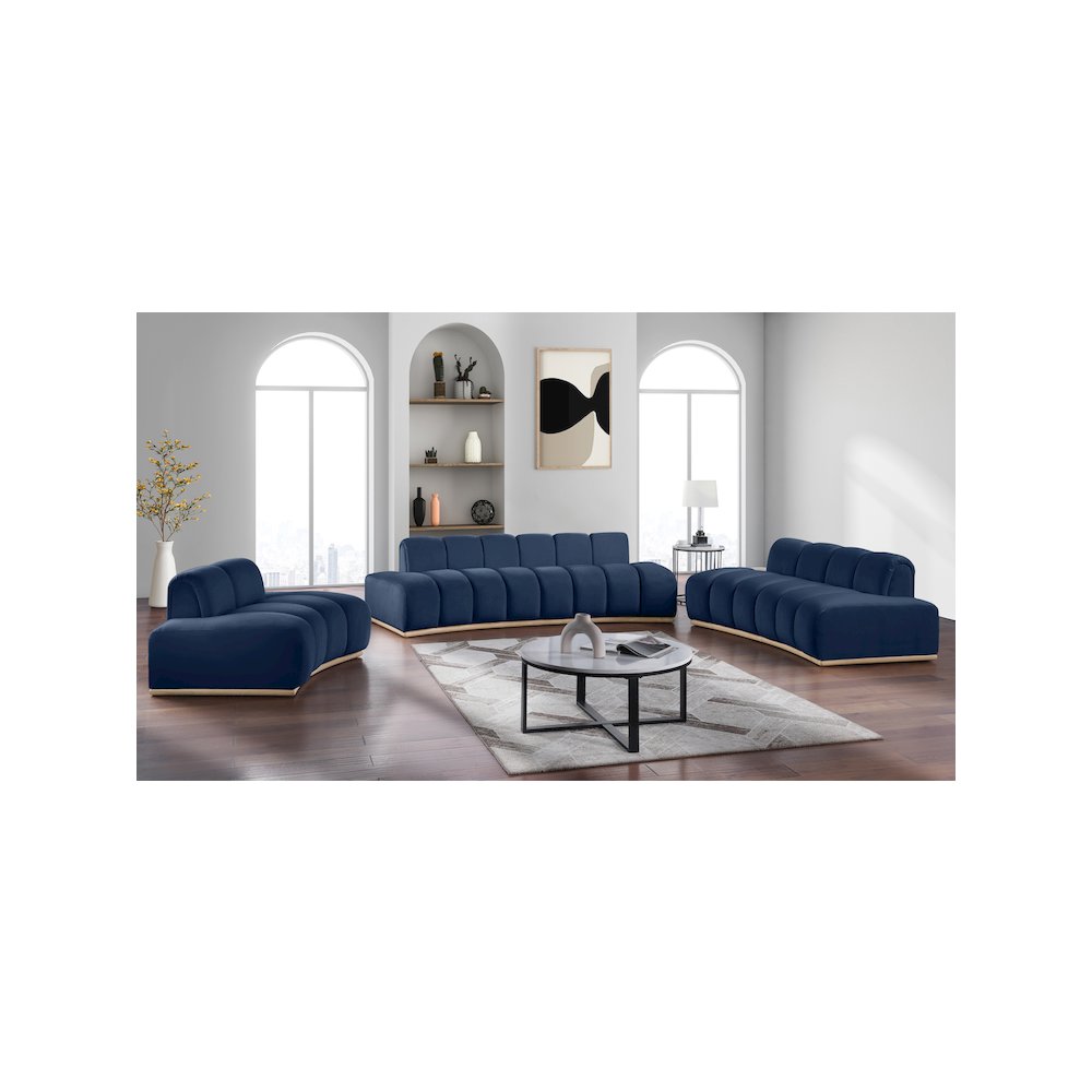 Jace Navy Velvet Sofa