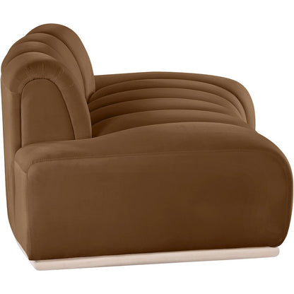Jace Saddle Velvet Loveseat