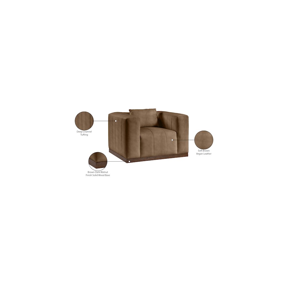 Mallina Brown Vegan Leather Chair
