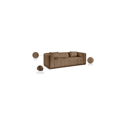 Mallina Brown Vegan Leather Sofa