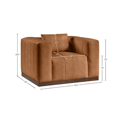 Mallina Cognac Vegan Leather Chair