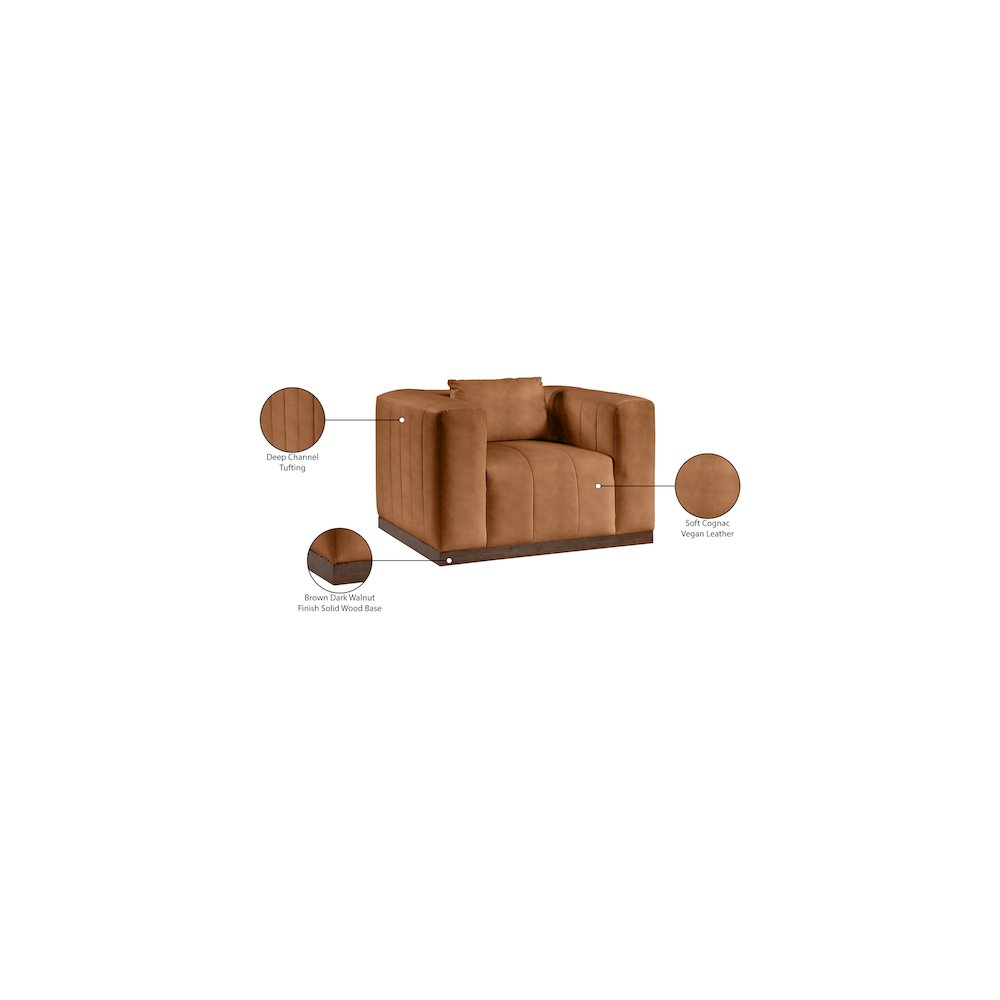 Mallina Cognac Vegan Leather Chair