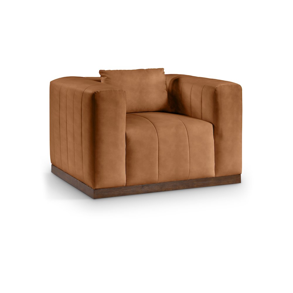 Mallina Cognac Vegan Leather Chair