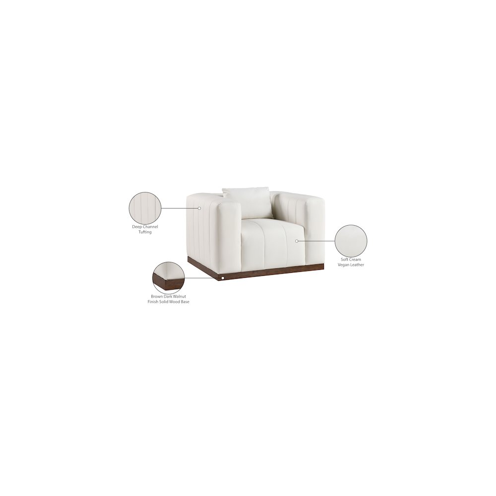Mallina Cream Vegan Leather Chair