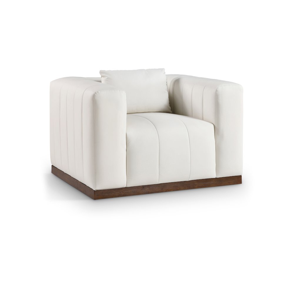 Mallina Cream Vegan Leather Chair